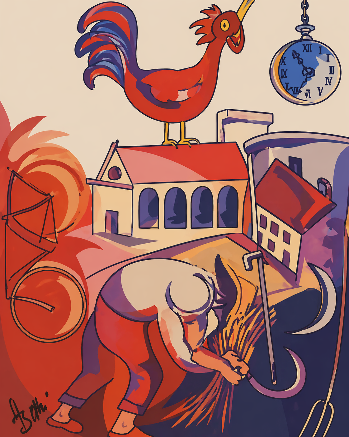 Illustrazione stilizzata ispirata al museo